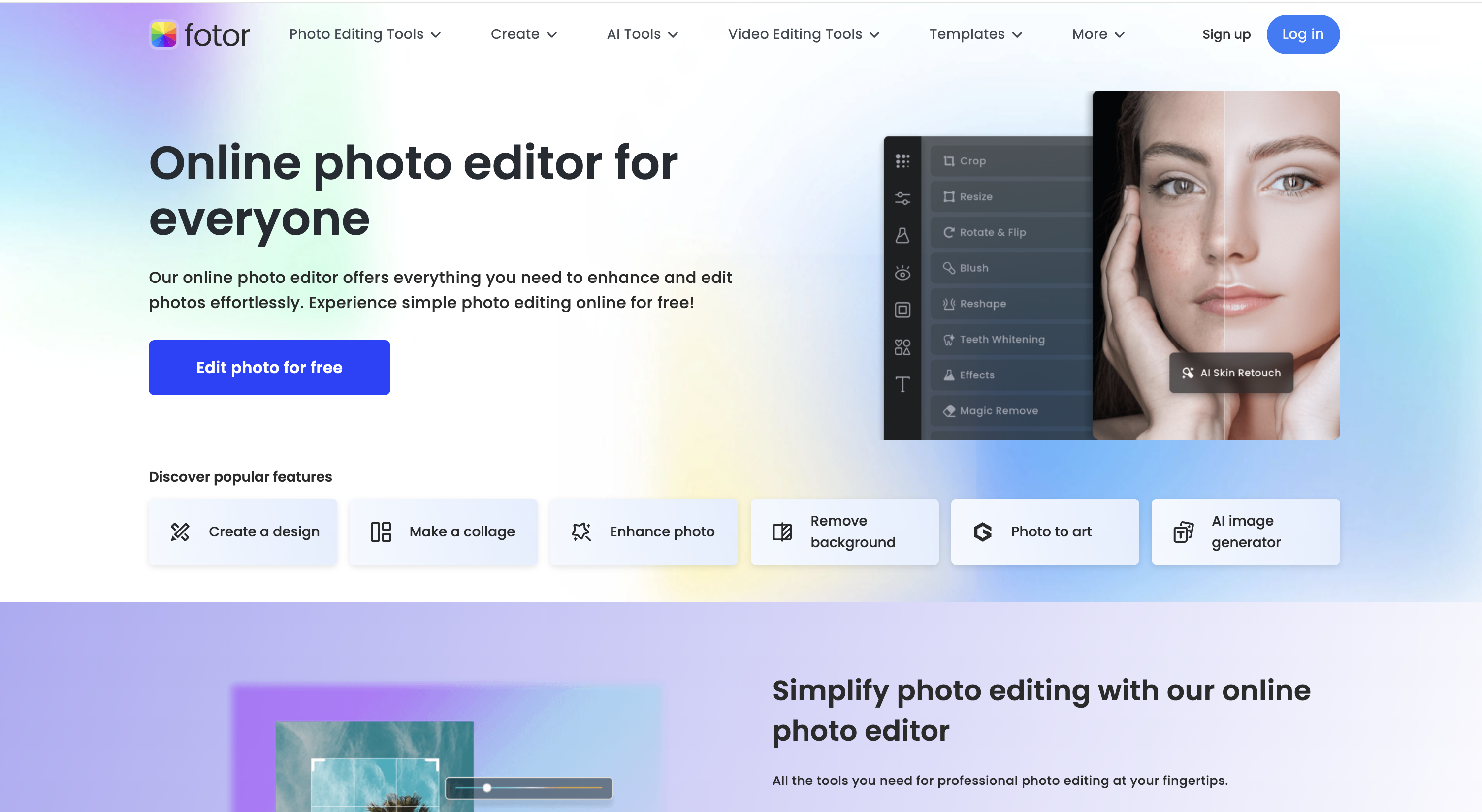Fotor online képszerkesztő